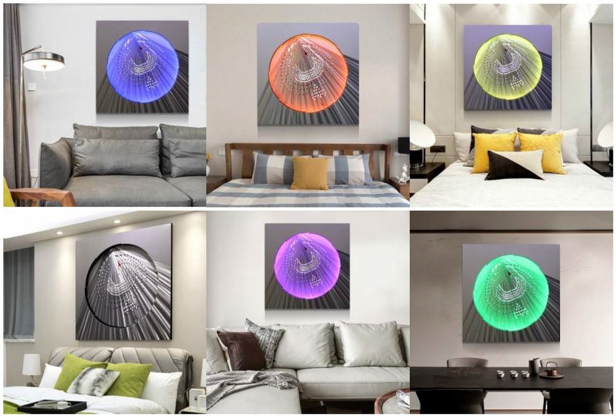 لوحات جدارية للصور LED من الألمنيوم المعدني