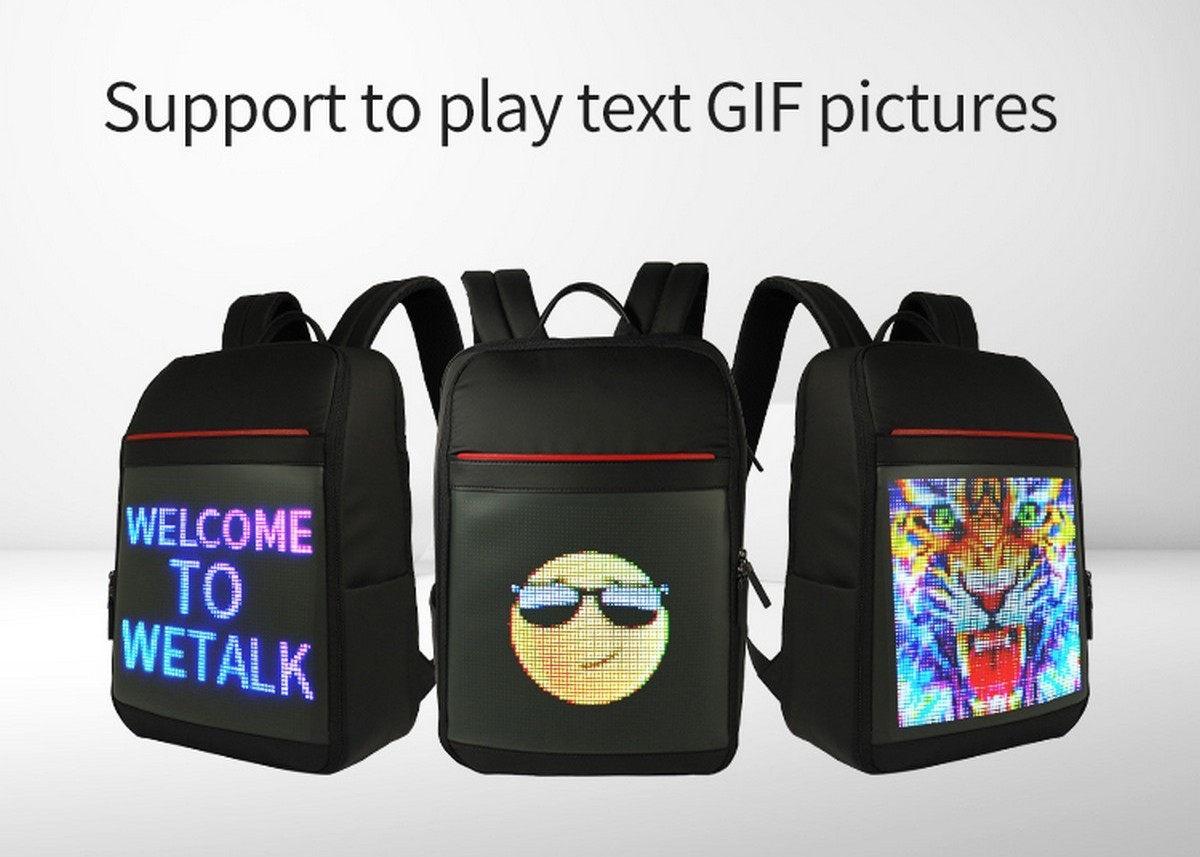 حقيبة ظهر ذكية مع تشغيل صورة شاشة LED و GIF