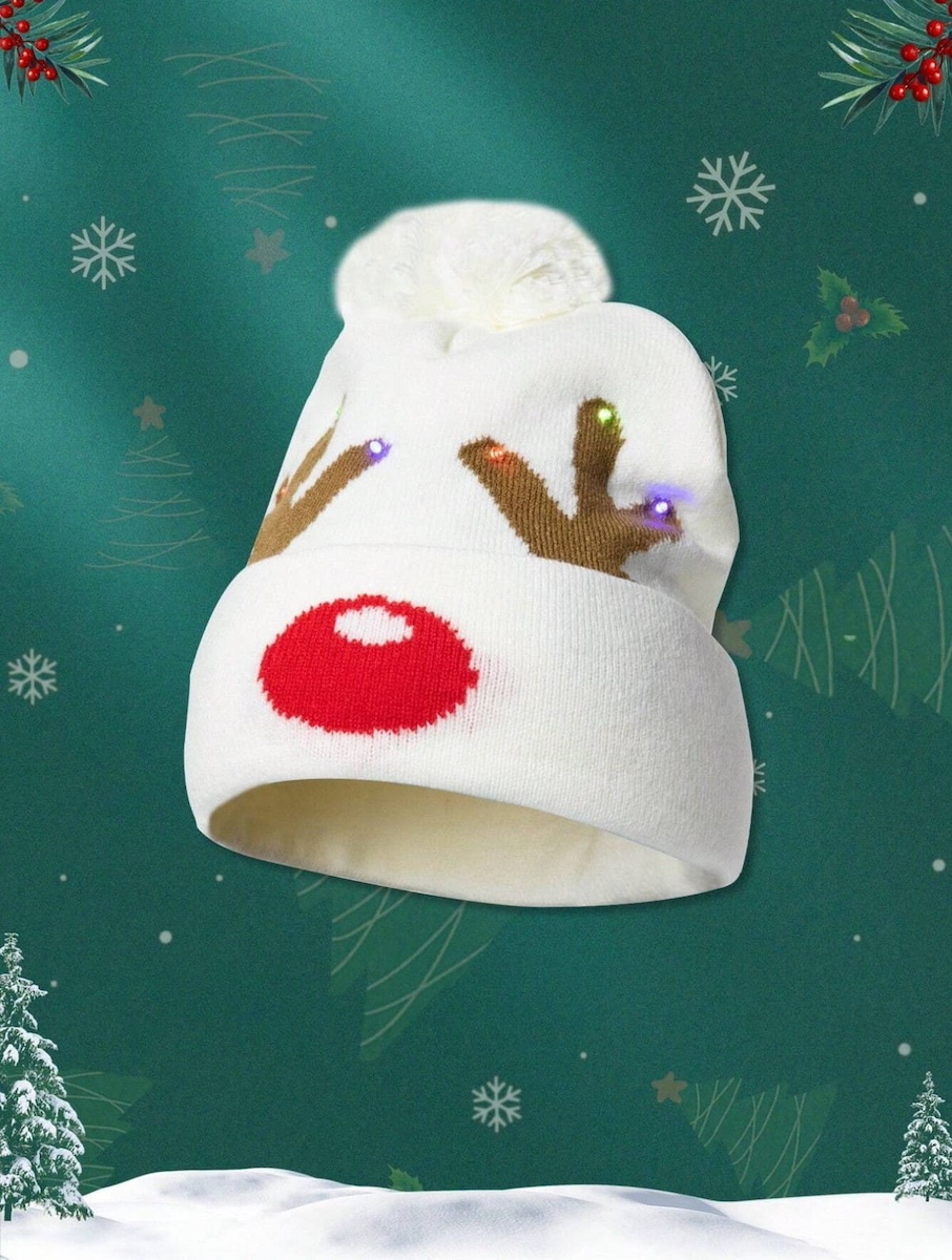 قبعة عيد الميلاد من قرون الرنة - قبعة لفصل الشتاء المتوهج، رودولف