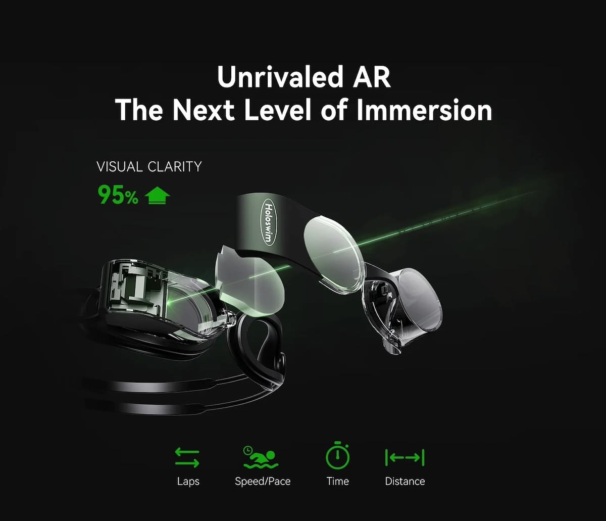 نظارات السباحة الذكية VR مع العرض