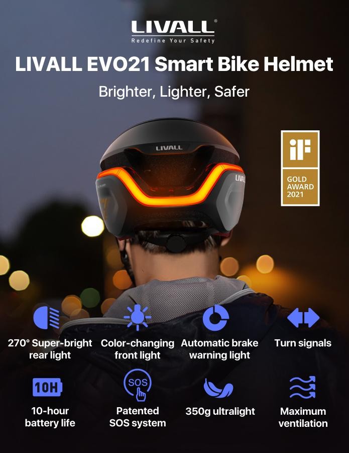 خوذة الدراجة الذكية - Livall EVO21