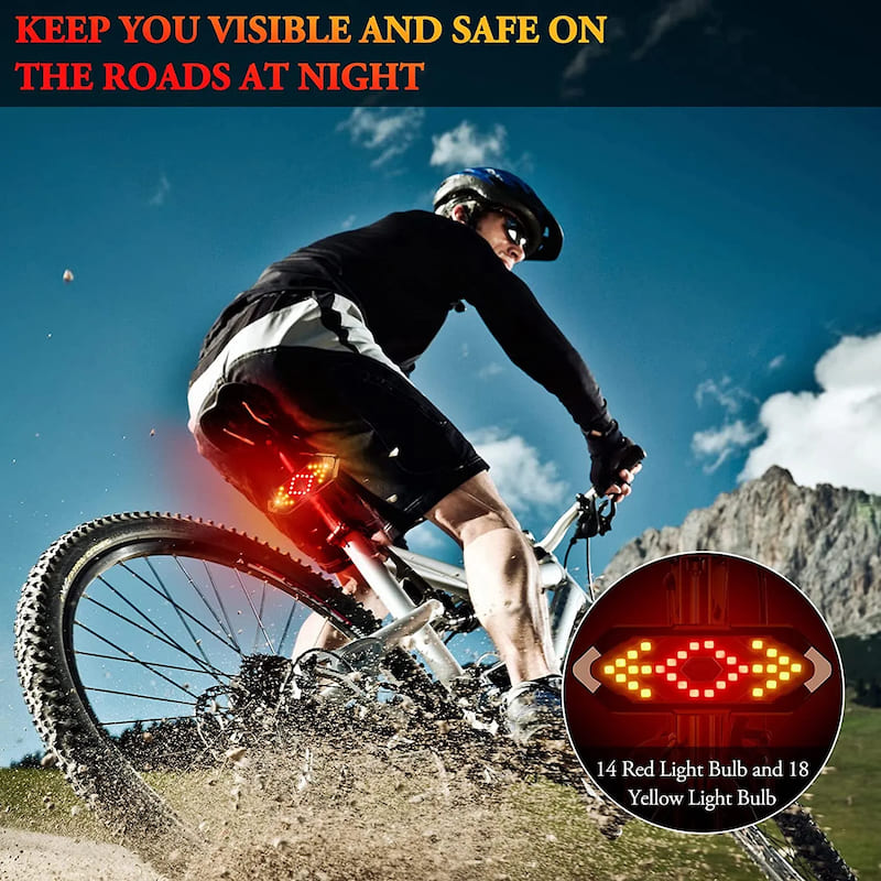 إشارات انعطاف الدراجة والضوء الخلفي