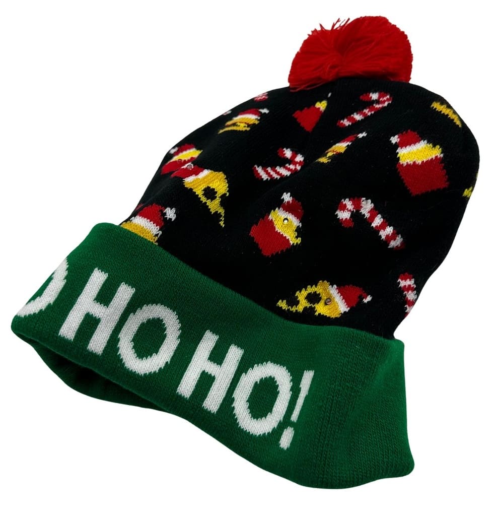 قبعة عيد الميلاد LED تضيء دفء الشتاء المحبوك