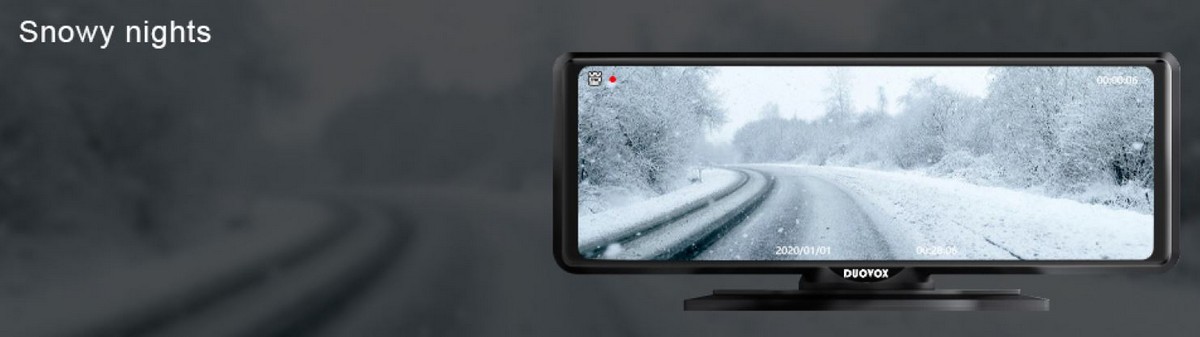 أفضل كاميرا سيارة duovox v9 - تساقط الثلوج