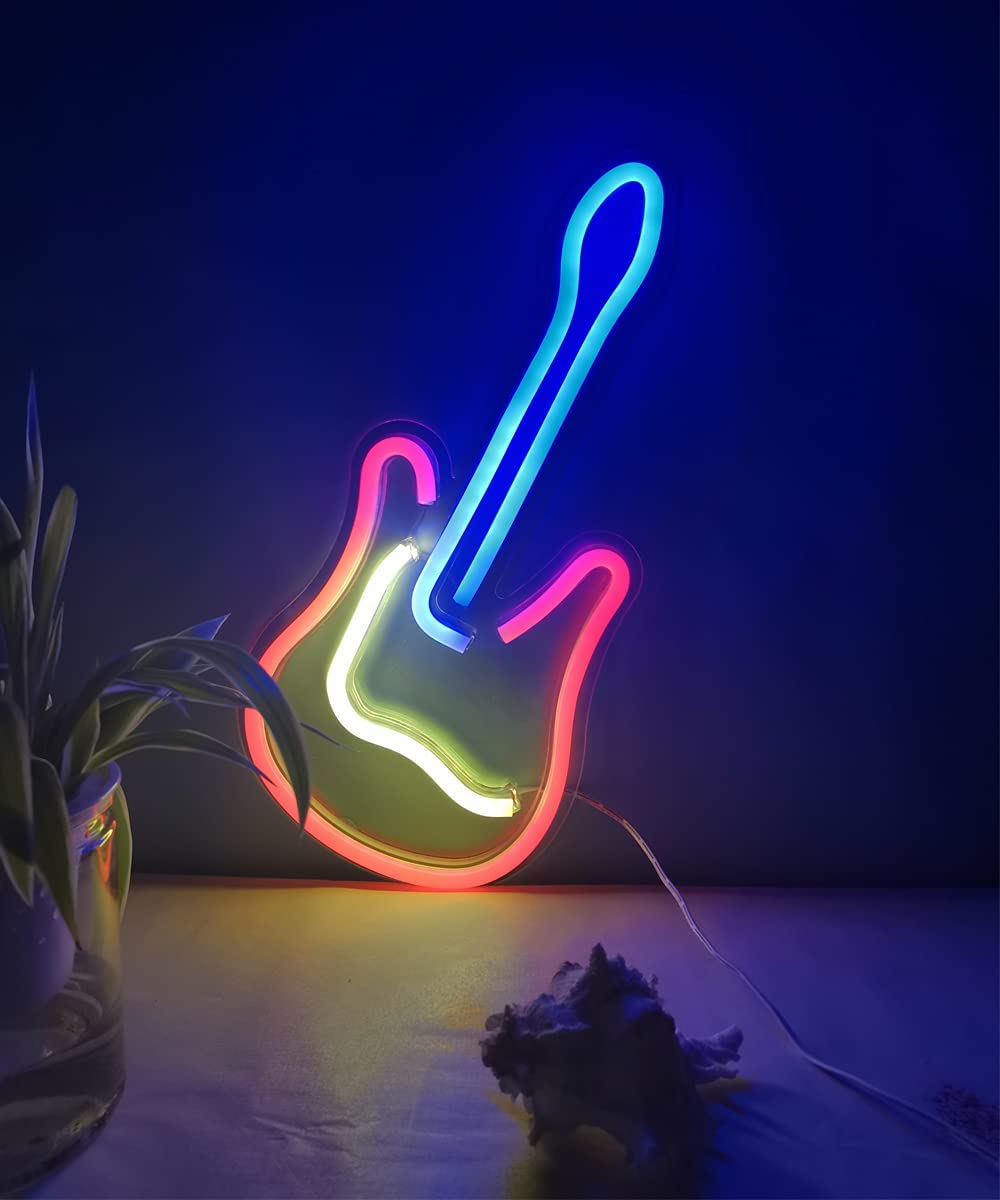 جيتار متوهج على الحائط - نيون LED