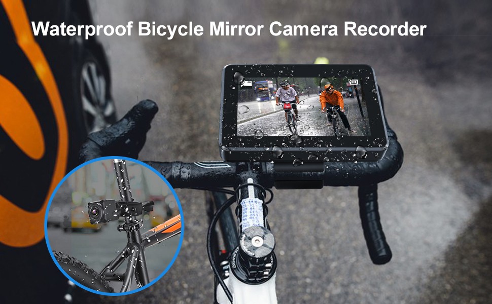 كاميرا دراجة مقاومة للماء IP68 مع شاشة مع تسجيل
