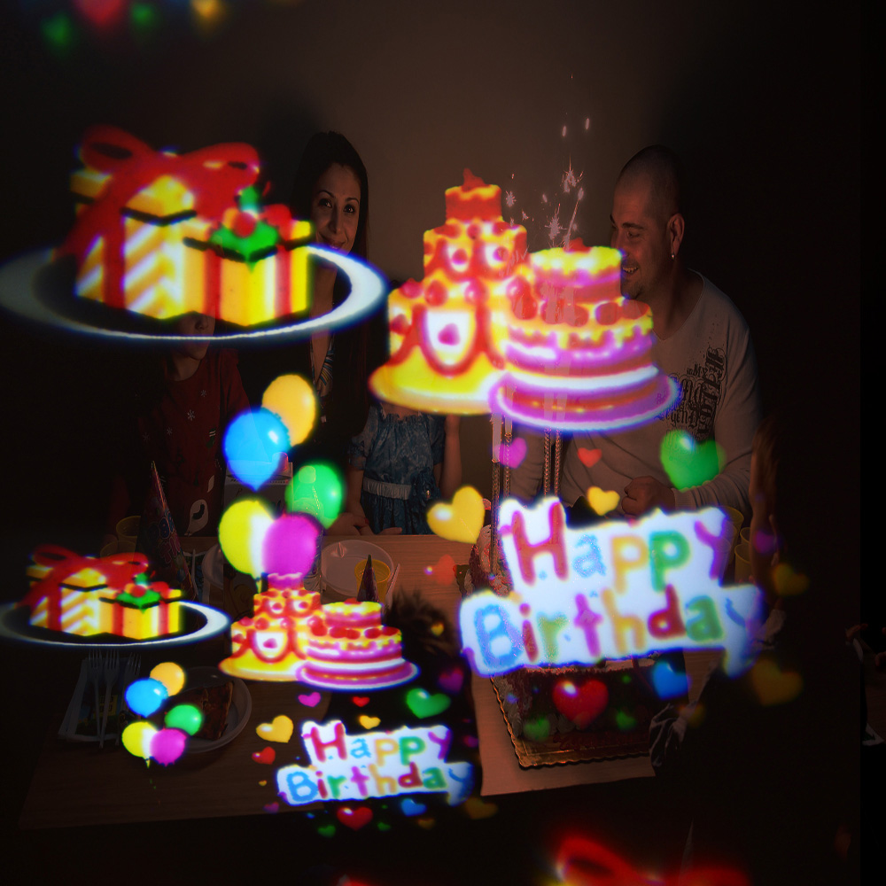 جهاز عرض LED مرح للحفلات لإسقاط بالونات عيد ميلاد سعيد