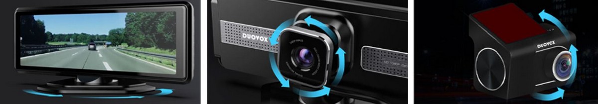 duovox v9.0 لكاميرا السيارة المزدوجة