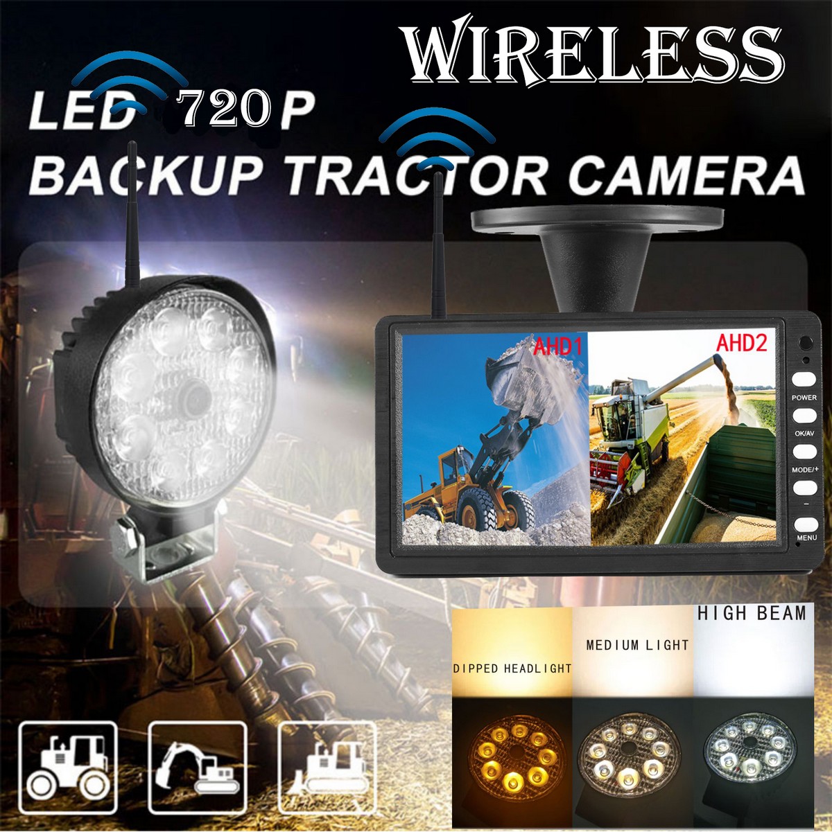 مجموعة النسخ الاحتياطي - كاميرا Wifi مع ضوء LED أبيض قوي والعديد من الوظائف